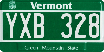 VT license plate YXB328