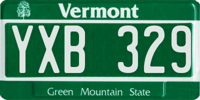 VT license plate YXB329