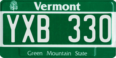 VT license plate YXB330