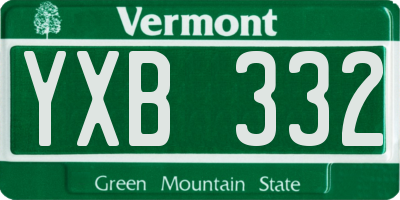 VT license plate YXB332