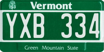 VT license plate YXB334