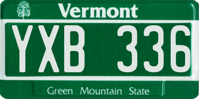 VT license plate YXB336