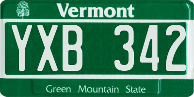 VT license plate YXB342