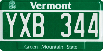 VT license plate YXB344