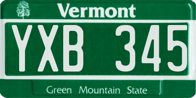 VT license plate YXB345