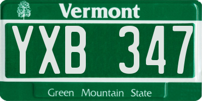 VT license plate YXB347