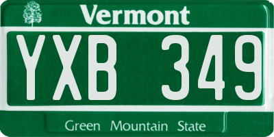 VT license plate YXB349