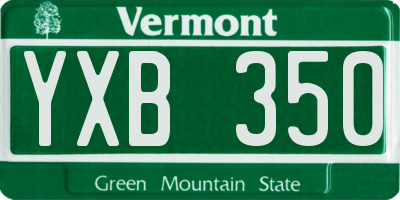 VT license plate YXB350