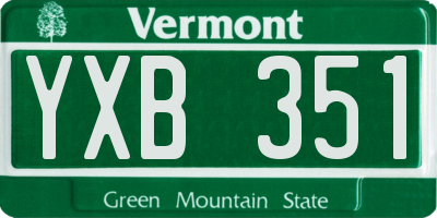 VT license plate YXB351
