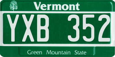 VT license plate YXB352