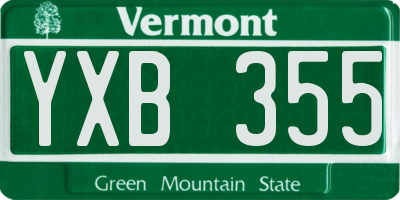 VT license plate YXB355