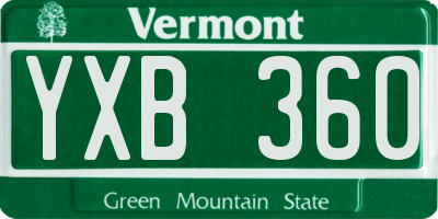 VT license plate YXB360