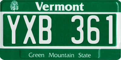 VT license plate YXB361