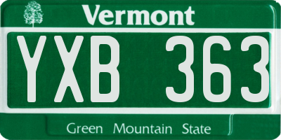 VT license plate YXB363
