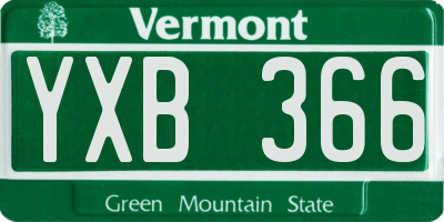VT license plate YXB366