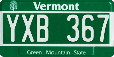 VT license plate YXB367
