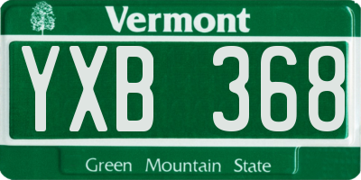 VT license plate YXB368