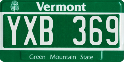 VT license plate YXB369