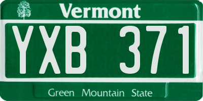 VT license plate YXB371