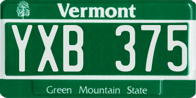 VT license plate YXB375