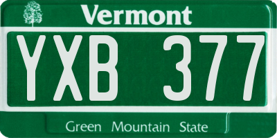 VT license plate YXB377