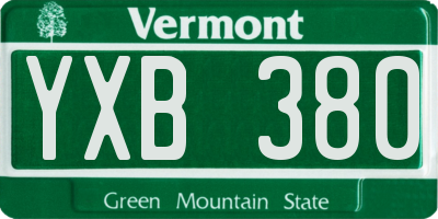 VT license plate YXB380