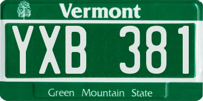 VT license plate YXB381