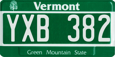 VT license plate YXB382