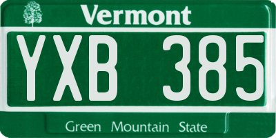VT license plate YXB385