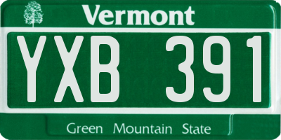 VT license plate YXB391