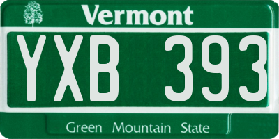 VT license plate YXB393