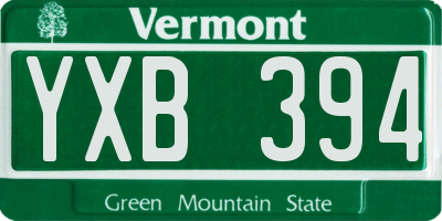VT license plate YXB394