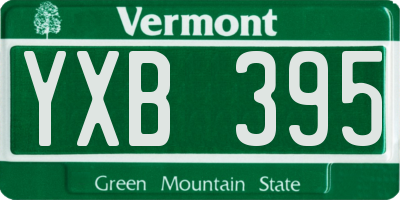 VT license plate YXB395