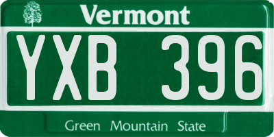 VT license plate YXB396