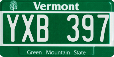 VT license plate YXB397