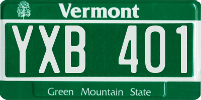 VT license plate YXB401