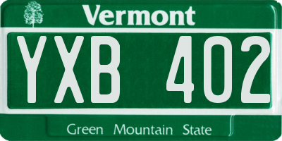 VT license plate YXB402