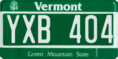 VT license plate YXB404