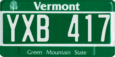 VT license plate YXB417