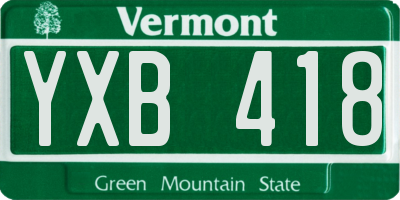 VT license plate YXB418