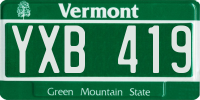 VT license plate YXB419