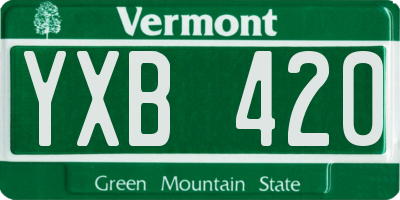 VT license plate YXB420