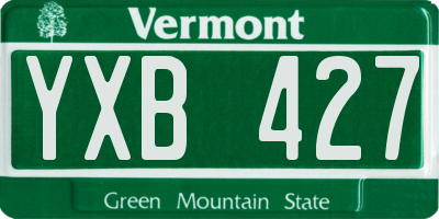 VT license plate YXB427