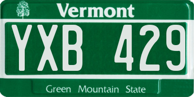 VT license plate YXB429