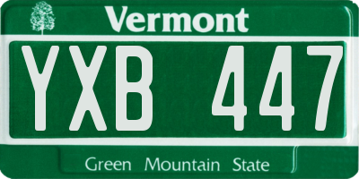 VT license plate YXB447