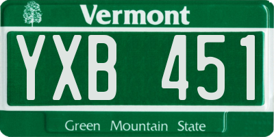 VT license plate YXB451