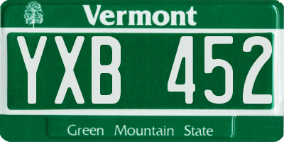 VT license plate YXB452