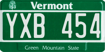 VT license plate YXB454