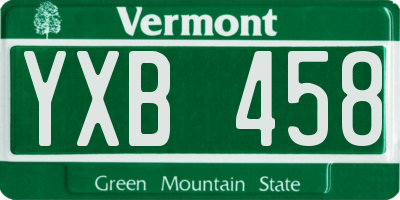 VT license plate YXB458