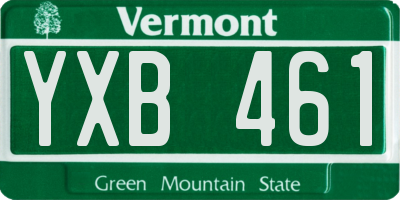 VT license plate YXB461